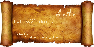 Latzkó Anita névjegykártya